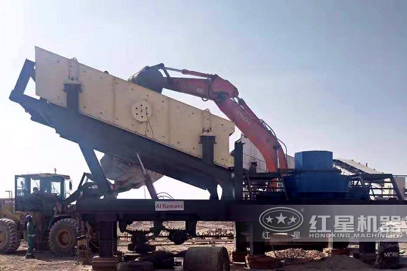 制砂、篩分一體化移動式鵝卵石篩選機